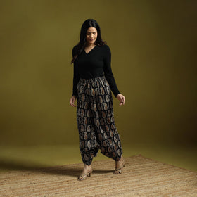 Black - bagru natural dyed cotton harem pant 20