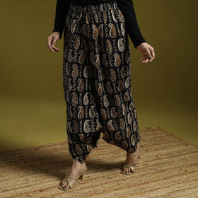 Black - bagru natural dyed cotton harem pant 20