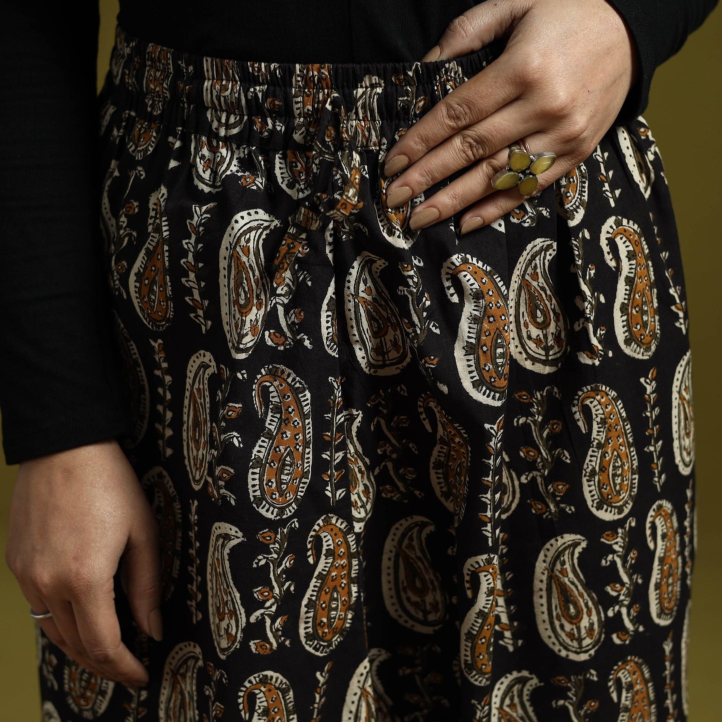 Black - bagru natural dyed cotton harem pant 20