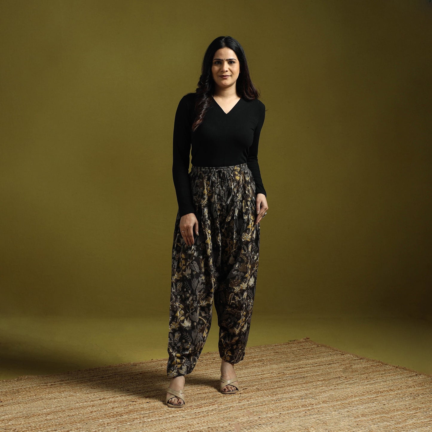 Black - bagru natural dyed cotton salwar 03 - handcrafted