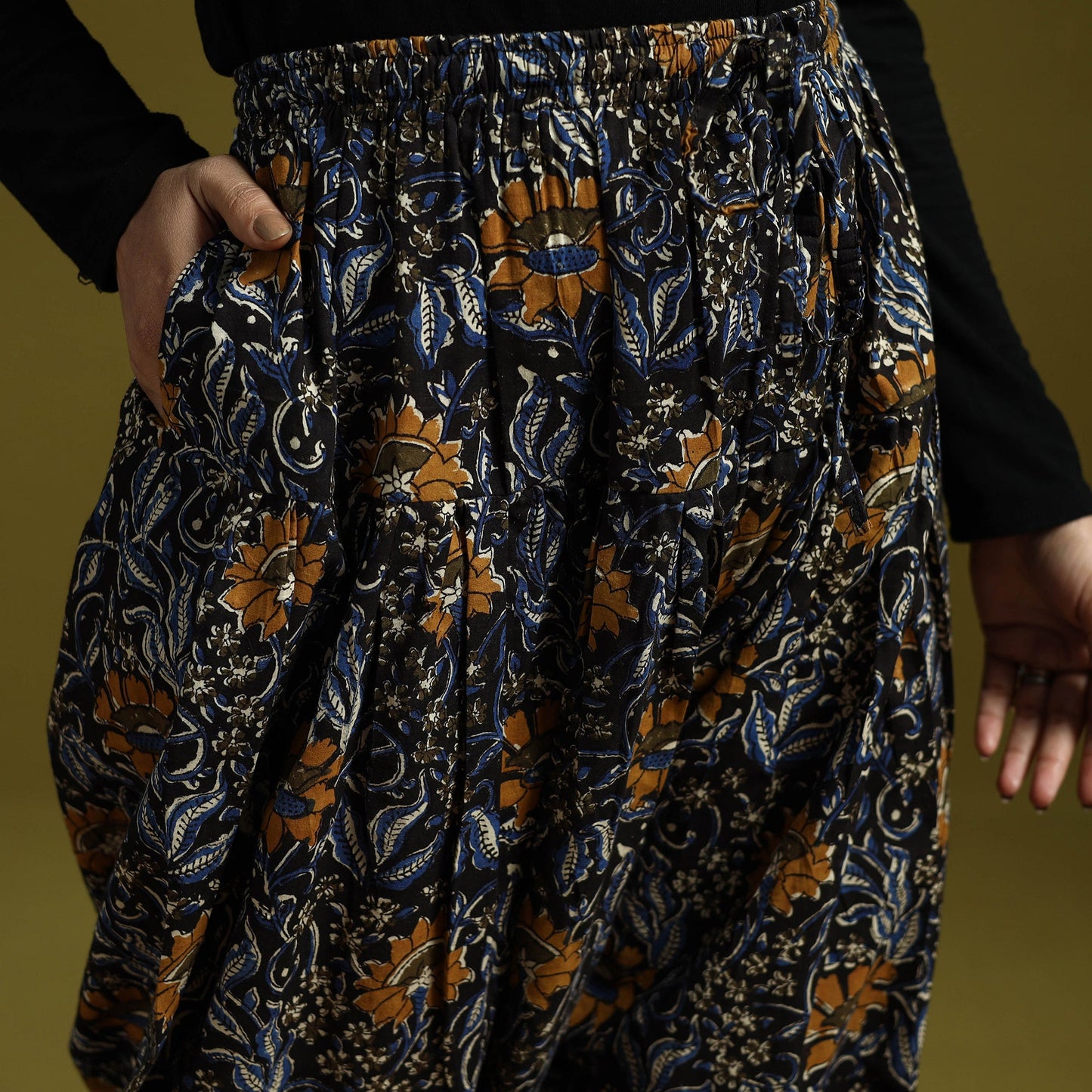 Black - bagru natural dyed cotton salwar 05 - handcrafted