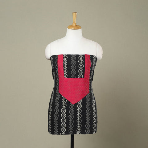  Black Bagru Print Patchwork Cotton Kurta Material