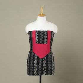  Black Bagru Print Patchwork Cotton Kurta Material