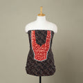 Buy Black Bagru Print Patchwork Cotton Kurta Material