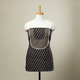 Black - bagru patchwork cotton unstitched kurta material