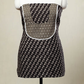 Black - bagru patchwork cotton unstitched kurta material