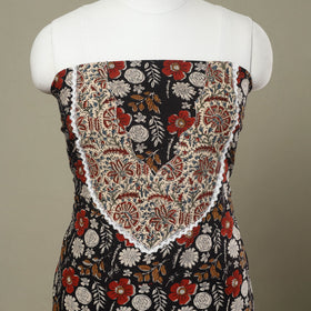 Buy Black Bagru Print Patchwork Cotton Kurta Material