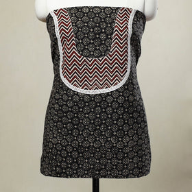 Buy Black Bagru Print Patchwork Cotton Kurta Material