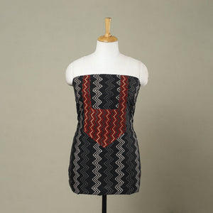 Buy Black Bagru Print Patchwork Cotton Kurta Material