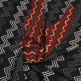 Buy Black Bagru Print Patchwork Cotton Kurta Material