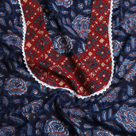 Black - bagru patchwork cotton unstitched kurta material