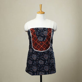 Black - bagru patchwork cotton unstitched kurta material