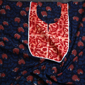 Buy Black Bagru Print Patchwork Cotton Kurta Material