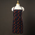 Black Bagru Block Print Cotton Apron with Pocket