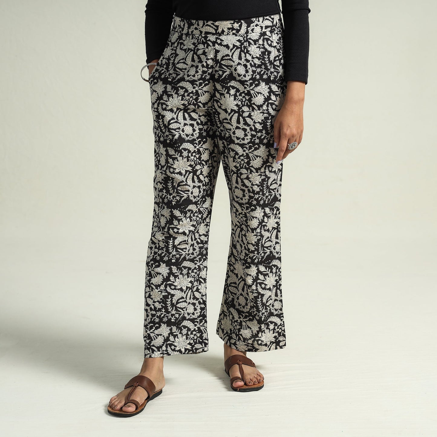 Buy Bagru Block Printed Cotton Elasticated Palazzo Online at iTokri.com