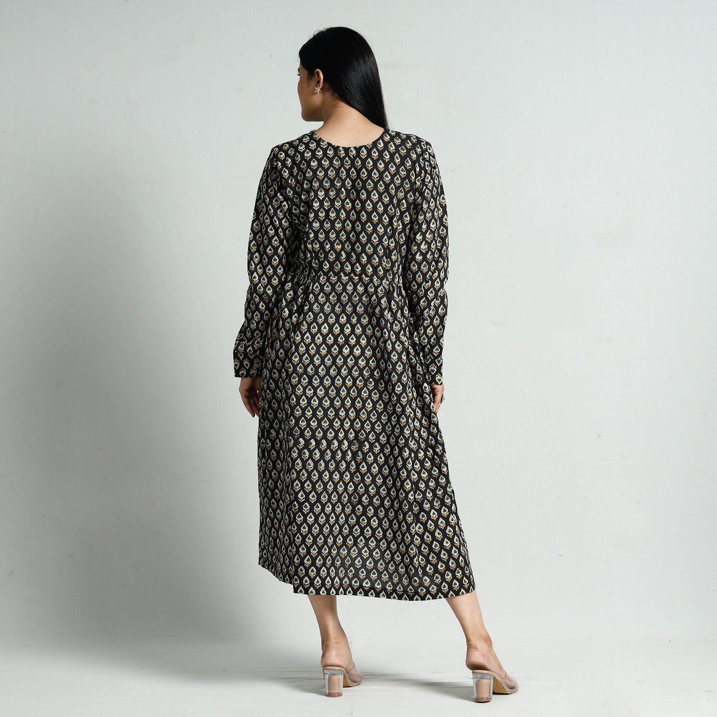  Bagru Block Printed Cotton Flare Dress Online at iTokri.com