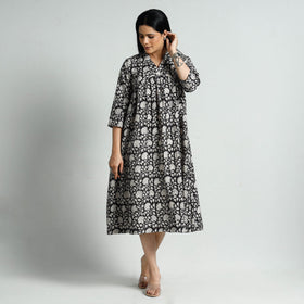  Bagru Block Printed Cotton Flare Dress Online at iTokri.com