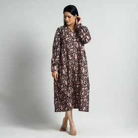  Bagru Block Printed Cotton Flare Dress 