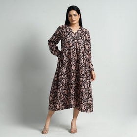  Bagru Block Printed Cotton Flare Dress 