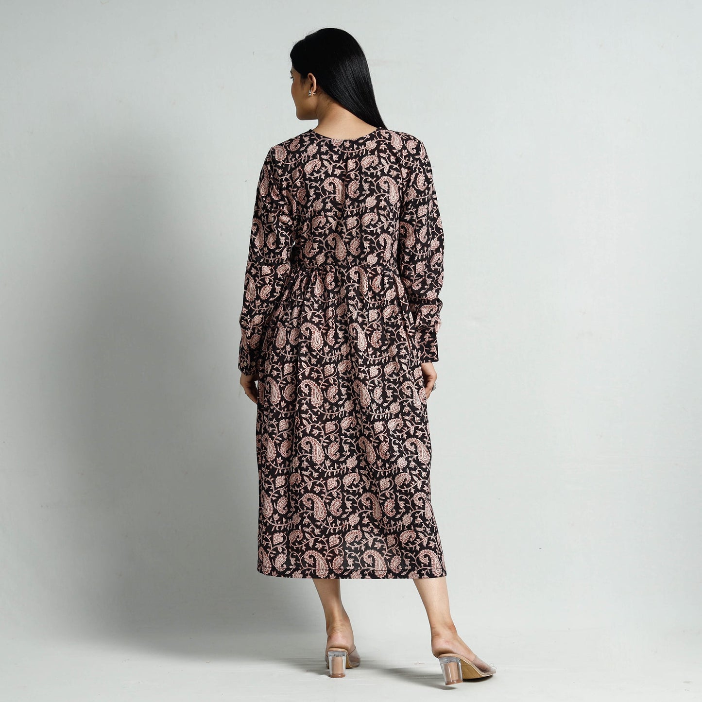  Bagru Block Printed Cotton Flare Dress 