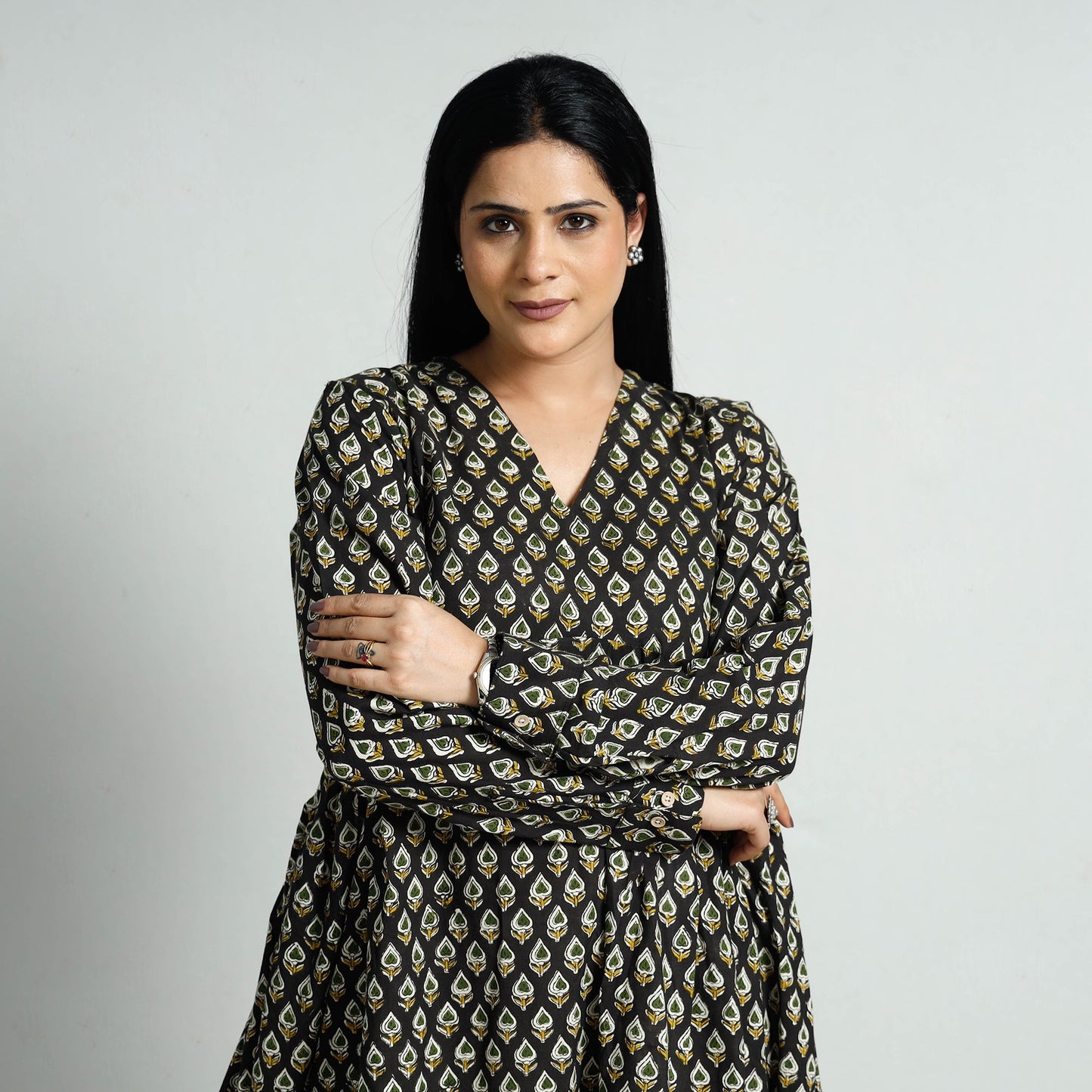  Bagru Block Printed Cotton Flare Dress Online at iTokri.com