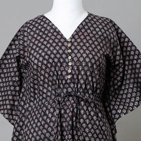  Bagru Block Printed Cotton Kaftan with Tie-Up Waist 