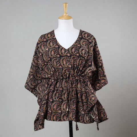  Bagru Block Printed Cotton Kaftan with Tie-Up Waist (Short) 