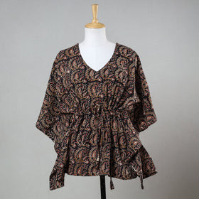  Bagru Block Printed Cotton Kaftan with Tie-Up Waist (Short) 