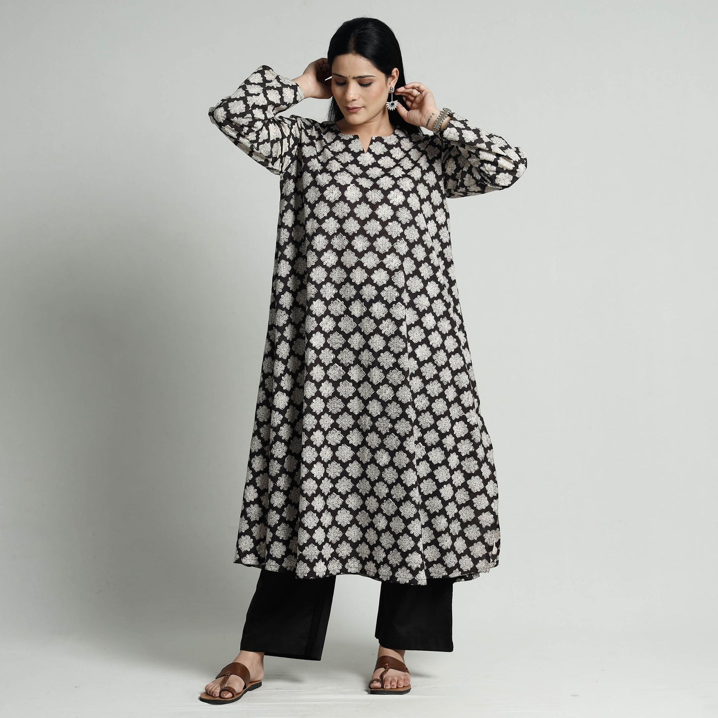 Bagru Block Print Kurta with Palazzo Set
