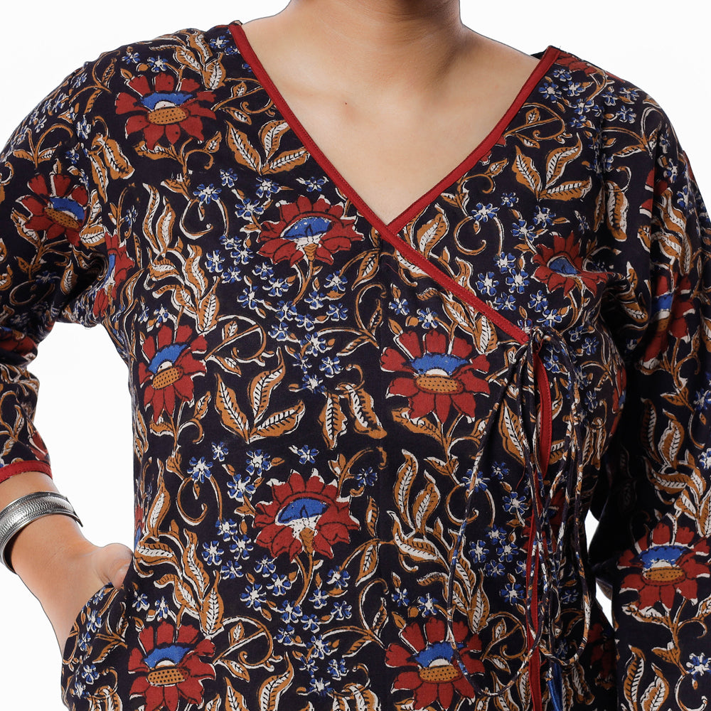 Buy Bagru Block Printed Cotton Long Kurta Online at iTokri.com