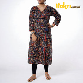Buy Bagru Block Printed Cotton Long Kurta Online at iTokri.com