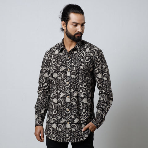  Bagru Block Printed Cotton Men Full Sleeve Shirt 