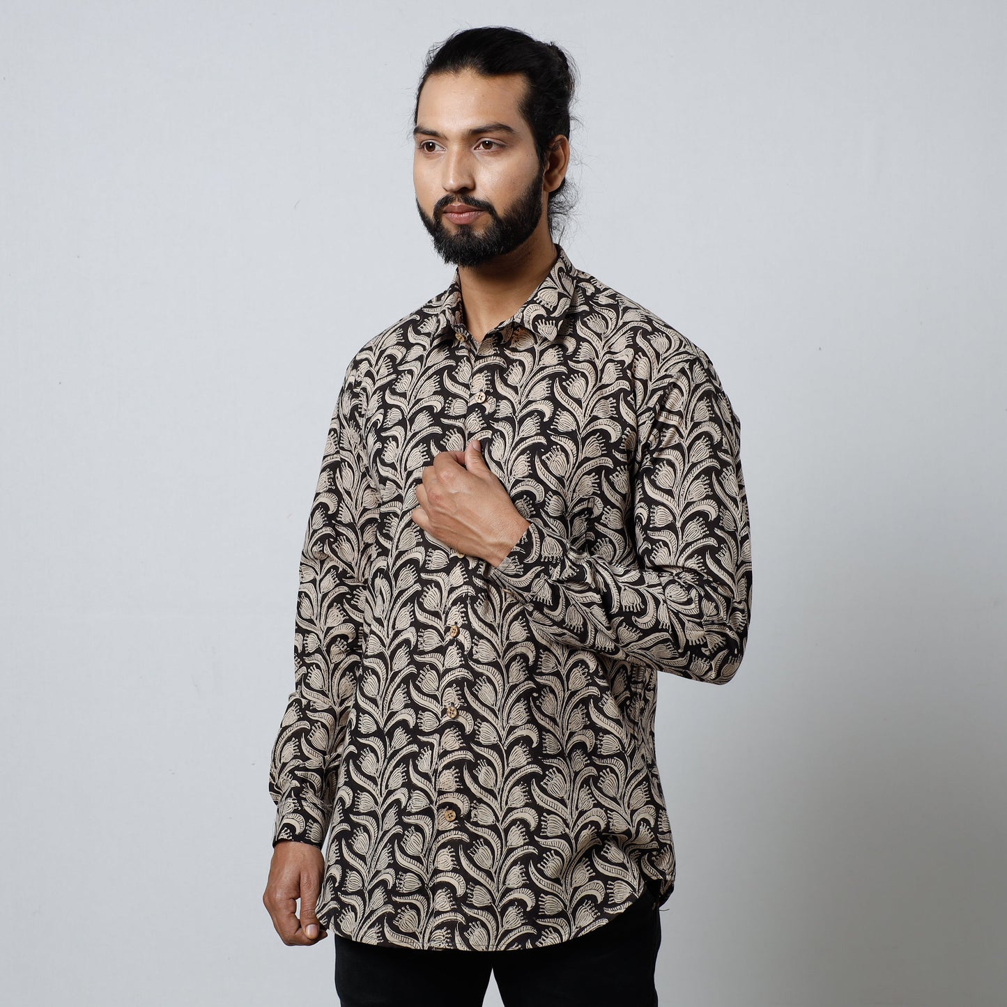 Buy Bagru Block Printed Cotton Men Full Sleeve Shirt Online l iTokri.com