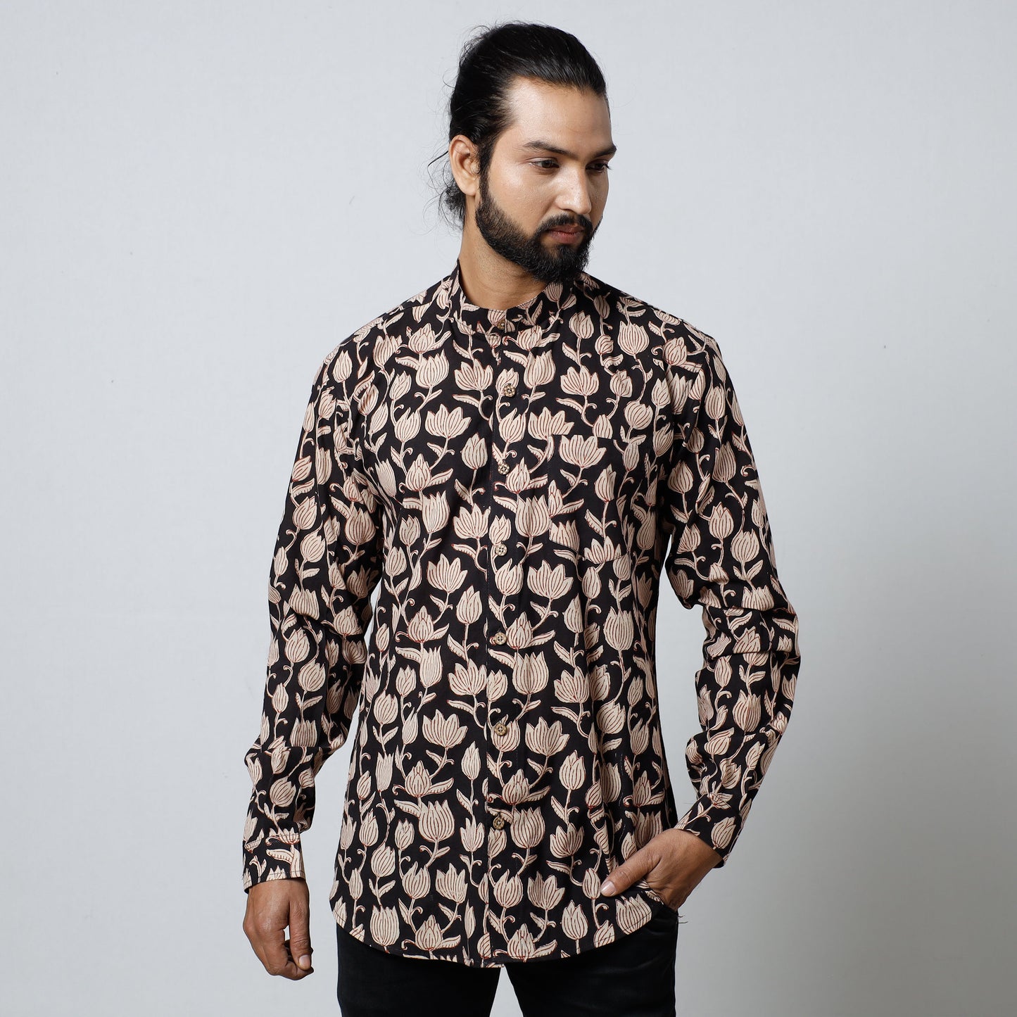 Buy Bagru Block Printed Cotton Men Full Sleeve Shirt Online l iTokri.com