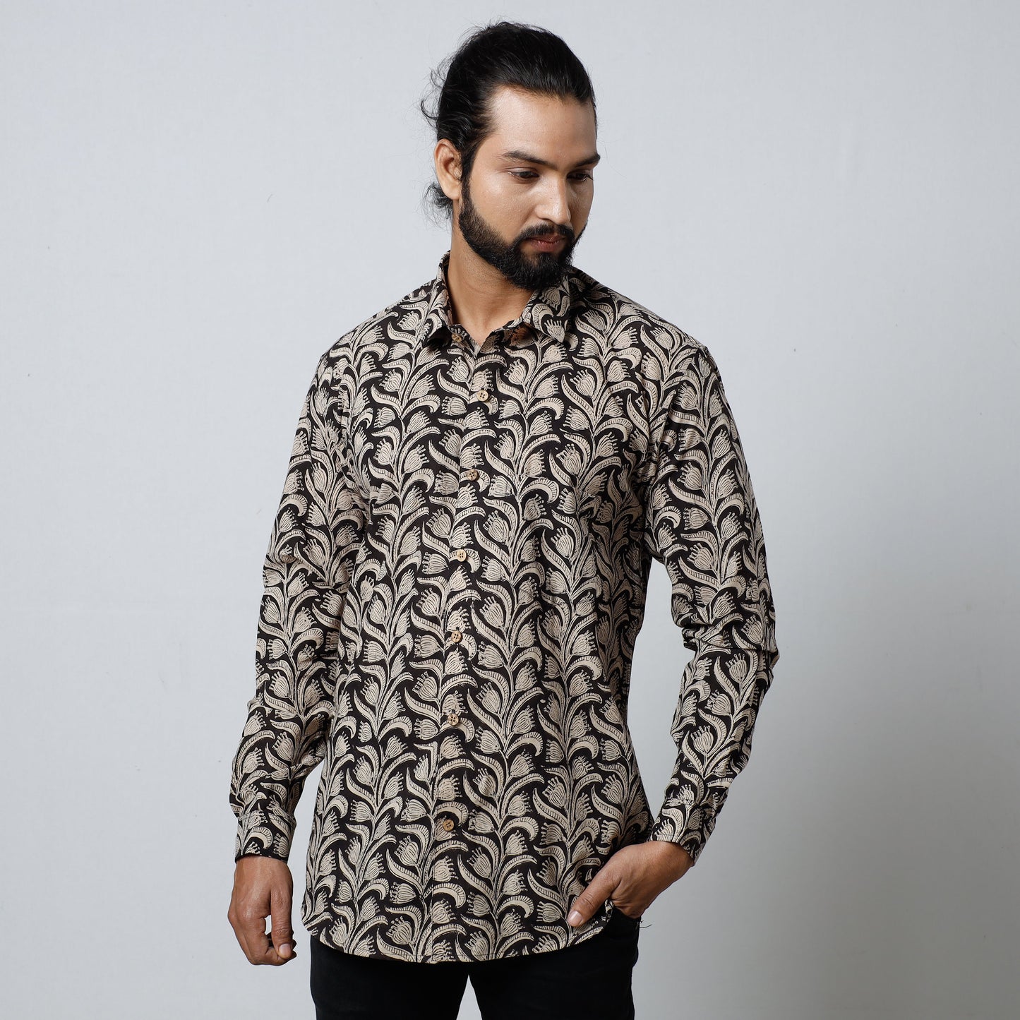 Buy Bagru Block Printed Cotton Men Full Sleeve Shirt Online l iTokri.com