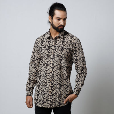 Buy Bagru Block Printed Cotton Men Full Sleeve Shirt Online l iTokri.com