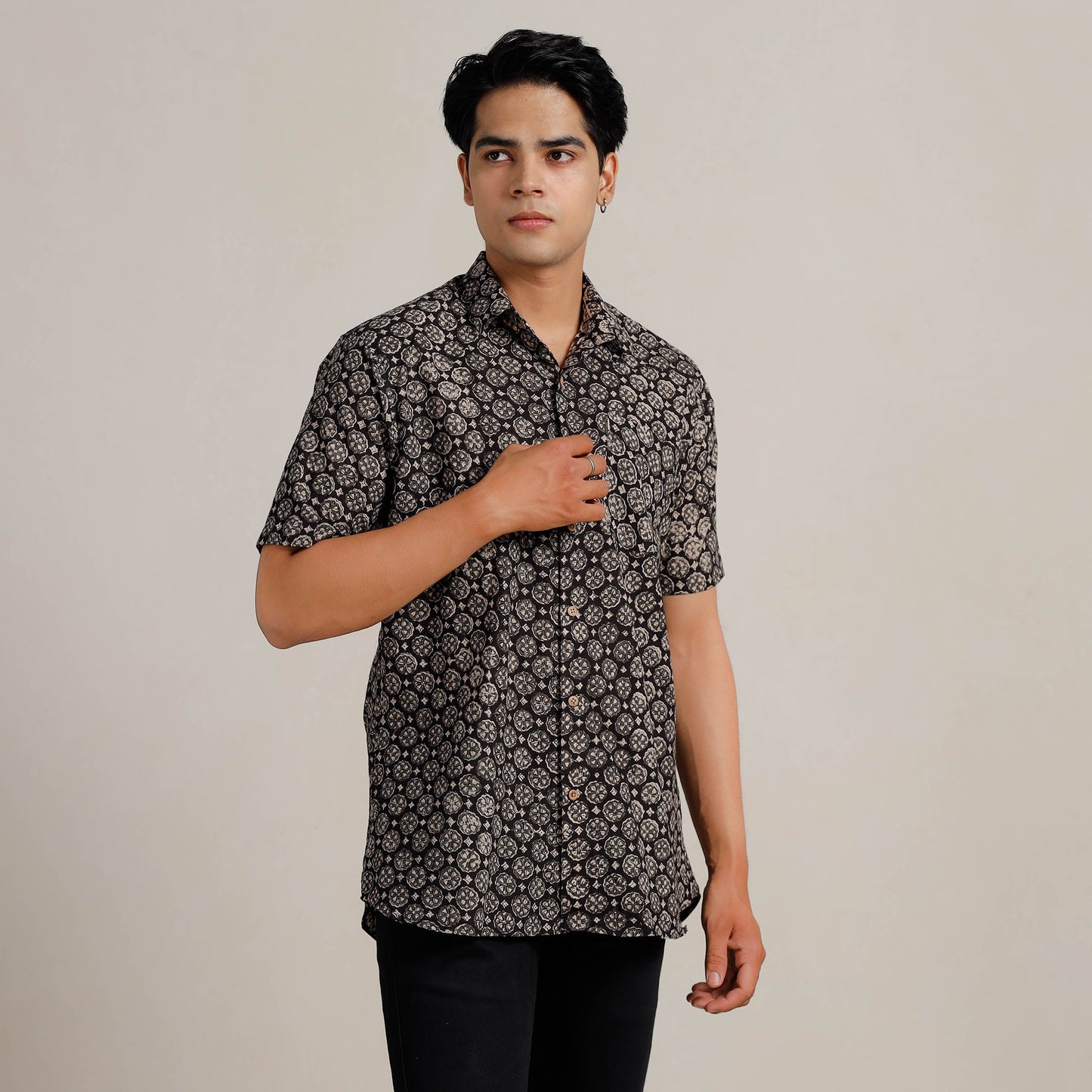 Buy Bagru Block Printed Men Half Sleeve Shirt l iTokri