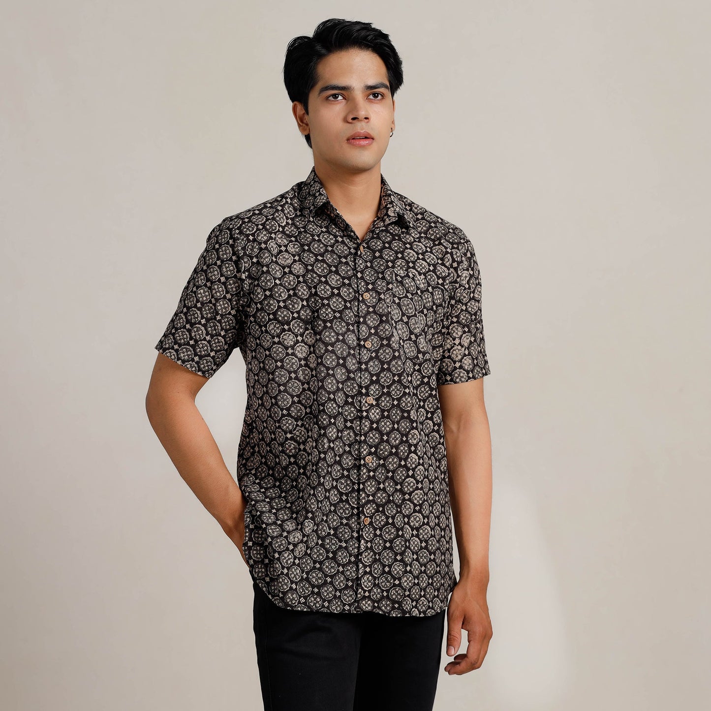 Buy Bagru Block Printed Men Half Sleeve Shirt l iTokri