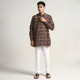  Bagru Block Printed Cotton Men Short Kurta 03 