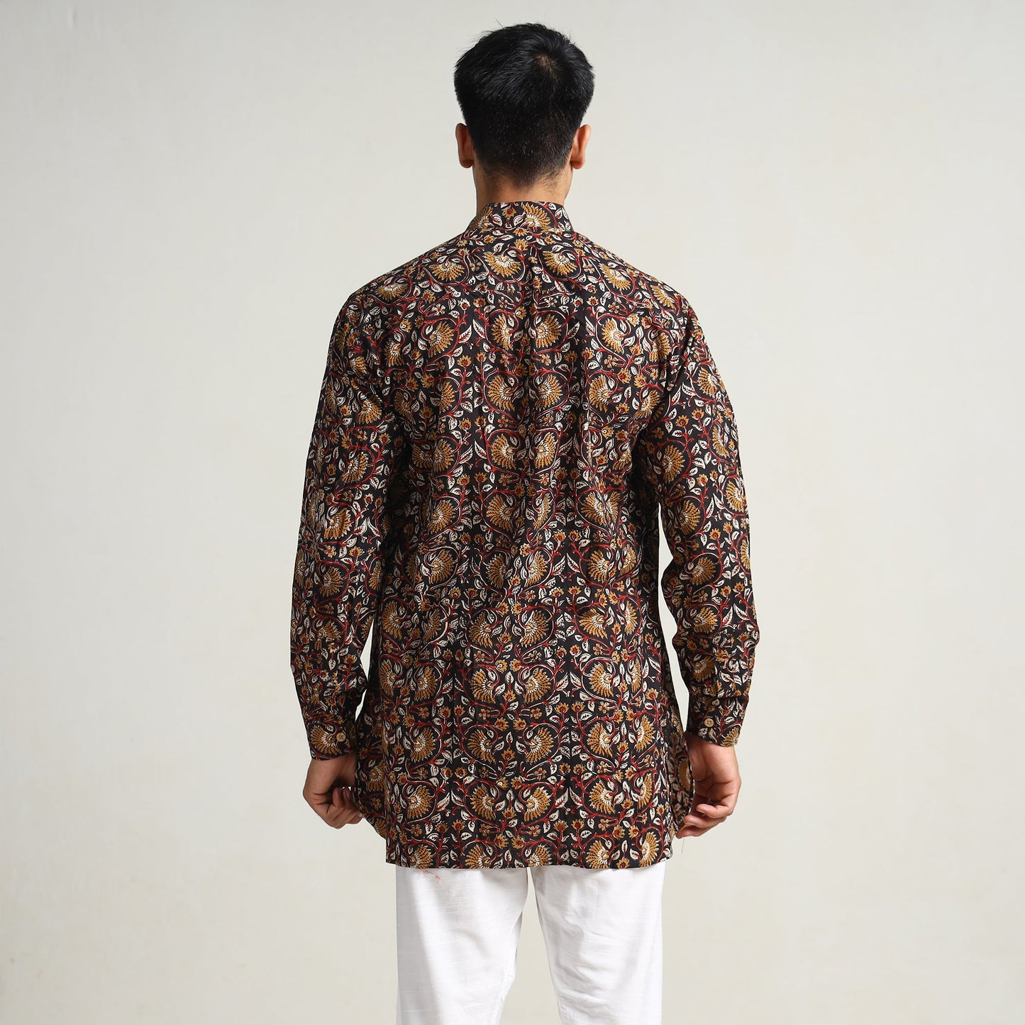 Bagru Block Printed Cotton Men Short Kurta 03 