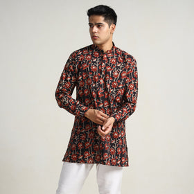 Buy Bagru Block Printed Cotton Men Short Kurta 04 Online at iTokri.com