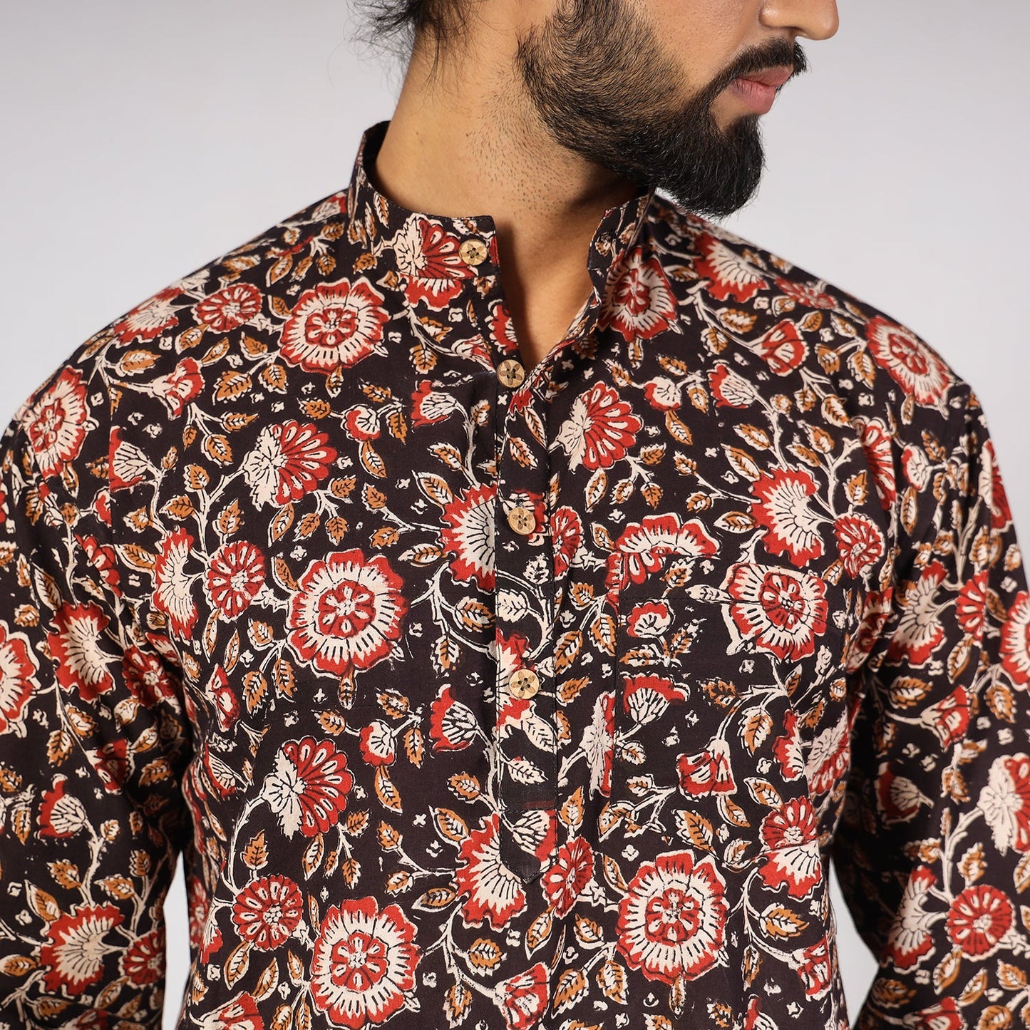 Buy Bagru Block Printed Cotton Men Short Kurta 10 Online at iTokri.com
