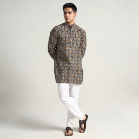 Buy Bagru Block Printing Cotton Men Short Kurta 12 Online at iTokri.com