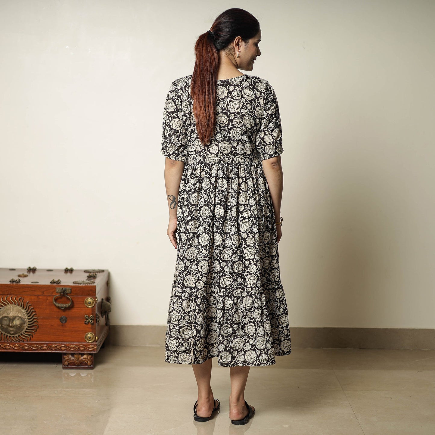 Buy Bagru Block Printed Cotton Tiered Dress 11 Online at iTokri.com