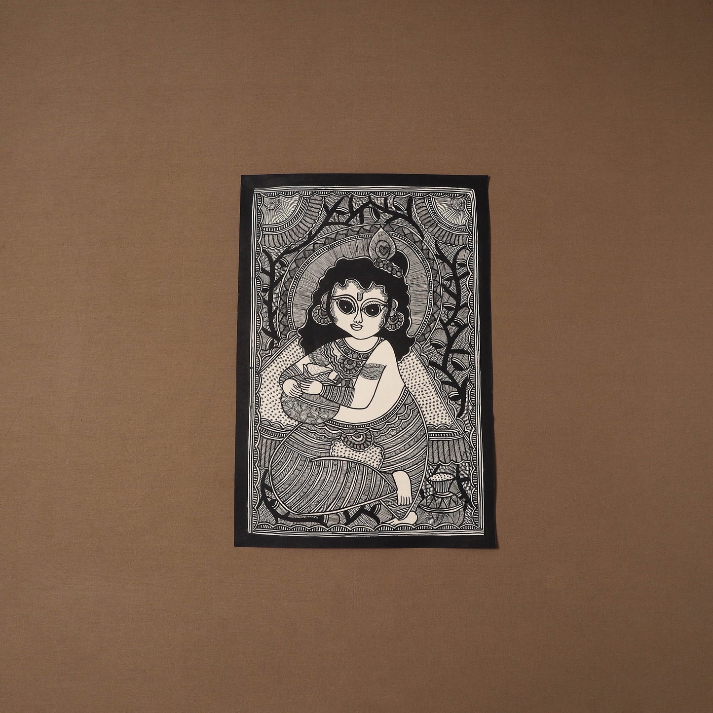 Handpainted madhubani painting by hira devi (22 x 15 in) 20