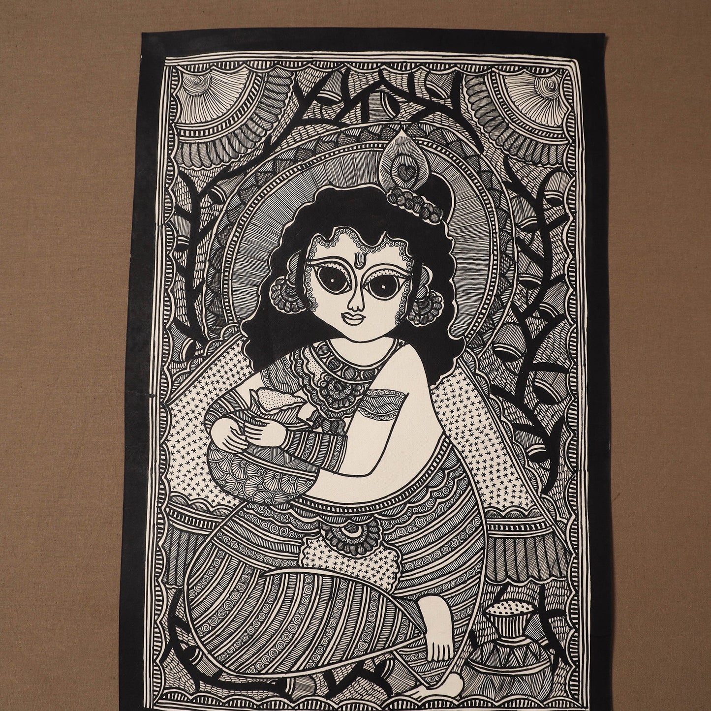 Handpainted madhubani painting by hira devi (22 x 15 in) 20