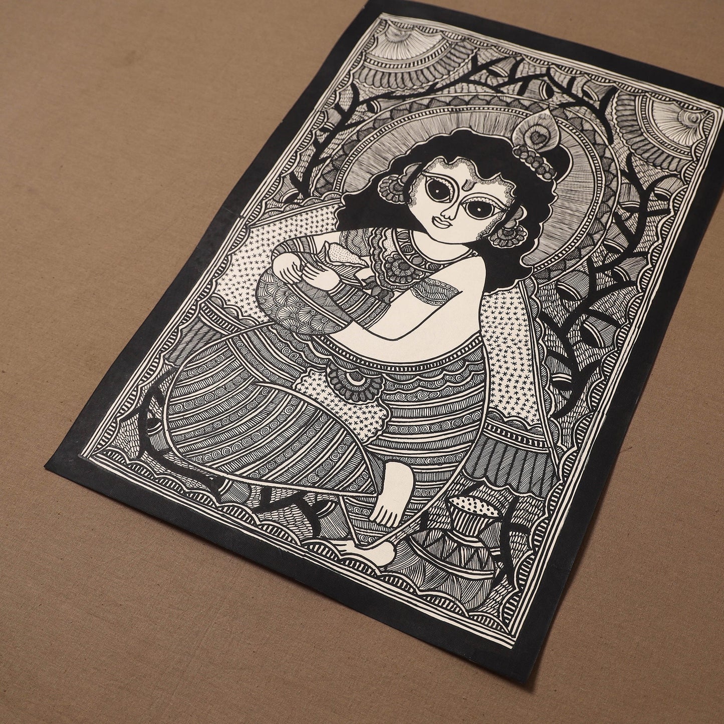 Handpainted madhubani painting by hira devi (22 x 15 in) 20