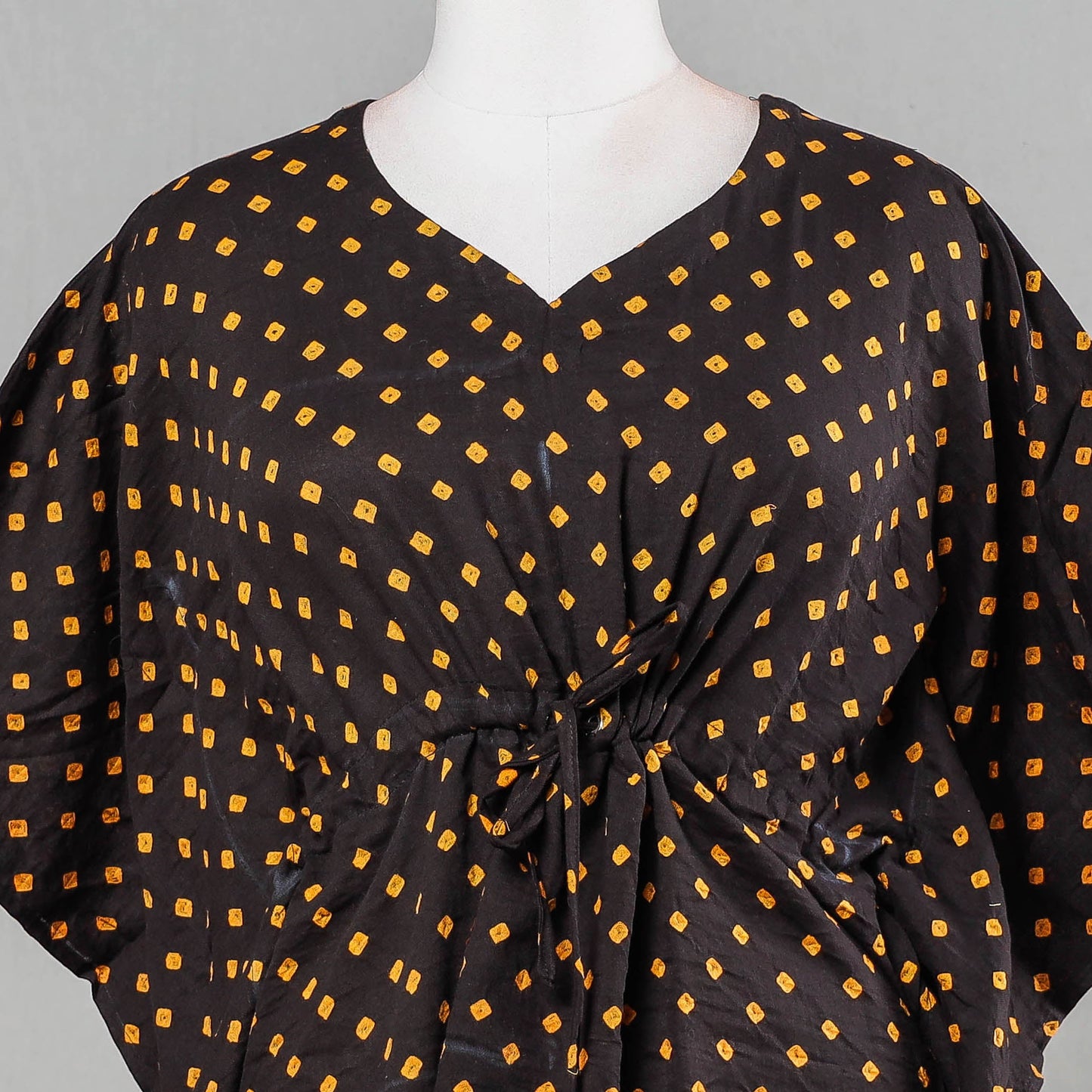 Buy Bandhani Tie-Dye Cotton Kaftan with Tie-Up Waist l iTokri.com