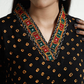 Buy Bandhani Tie-Dye Cotton A-Line Kurta for Women