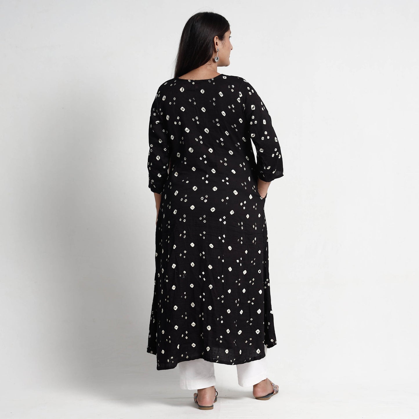 Buy Bandhani Tie-Dye Cotton A-Line Kurta for Women